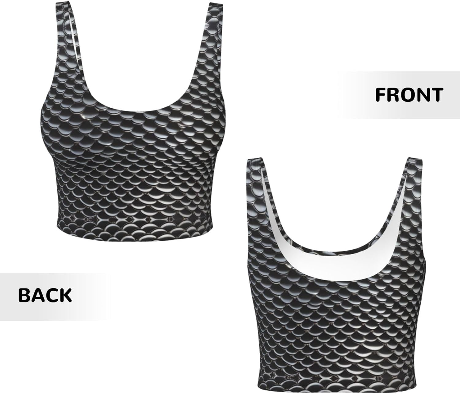 Silver fish scale Printed Wome - Yoga Fitness Girl のレビューと価格