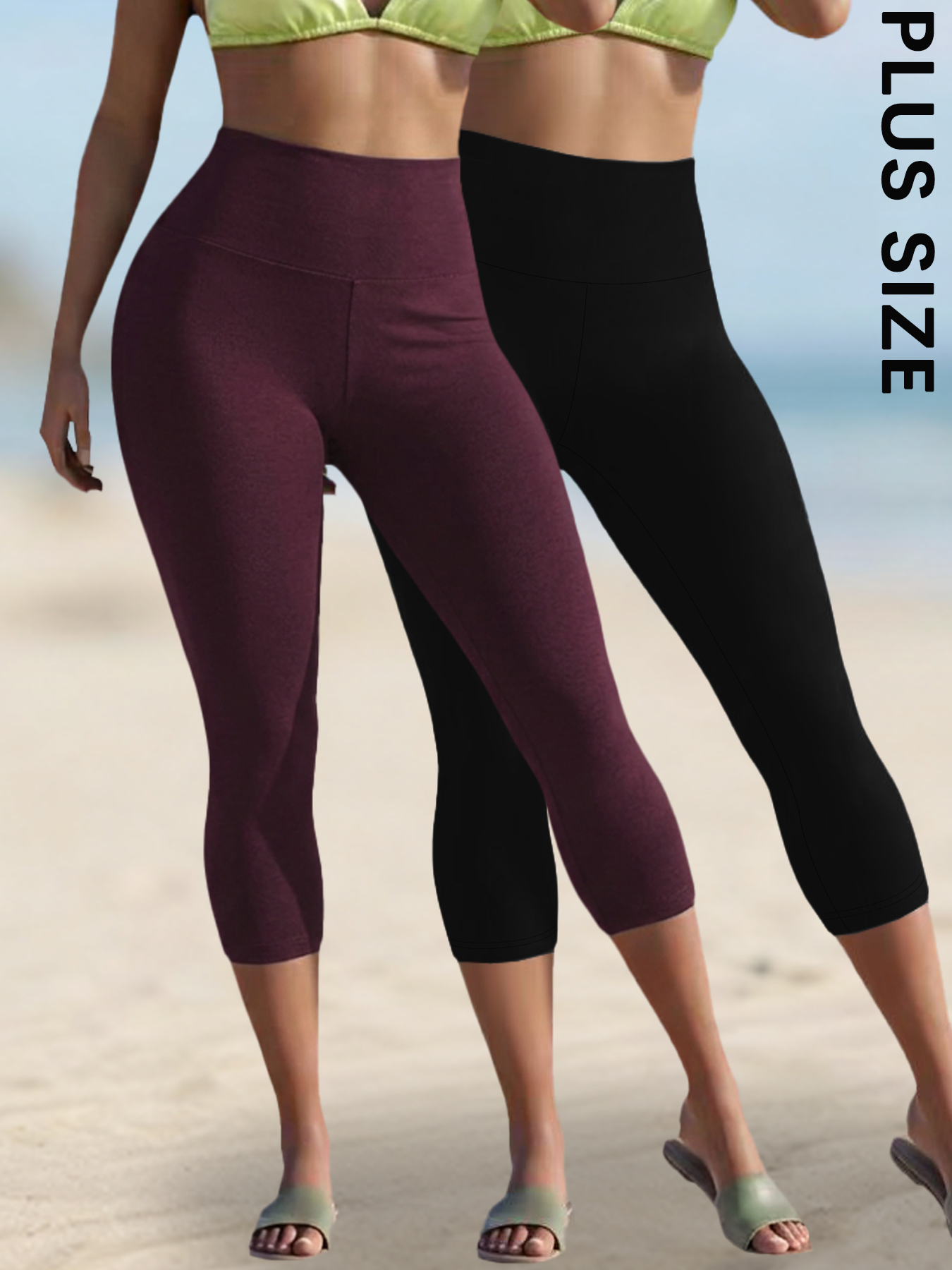 2 pack Plus Size Women's High  - Yoga Fitness Plus のレビューと価格