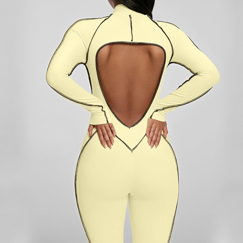 Sanding Yoga Jumpsuit Hollow-O - Yoga Fitness Girl のレビューと価格