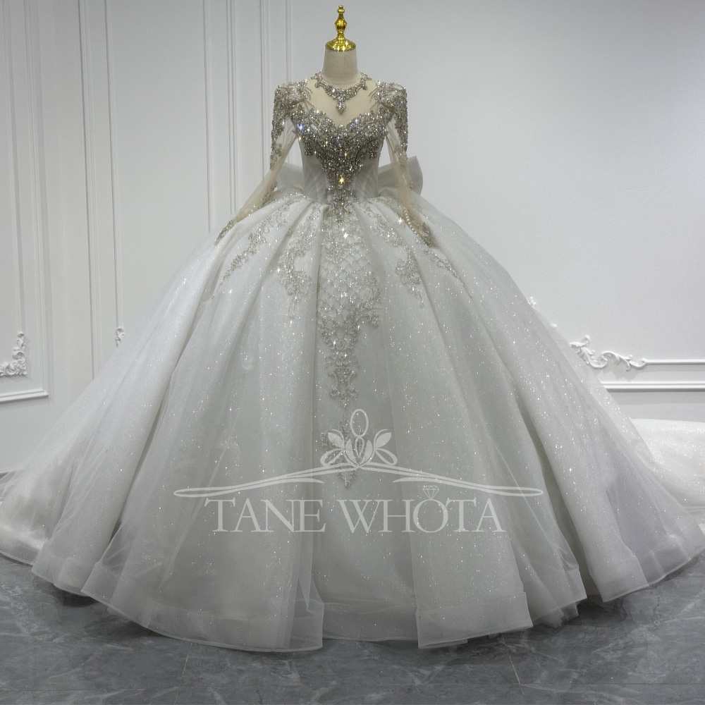 Luxury Wedding Dress With Long - Shoulder Massage Ball のレビューと価格