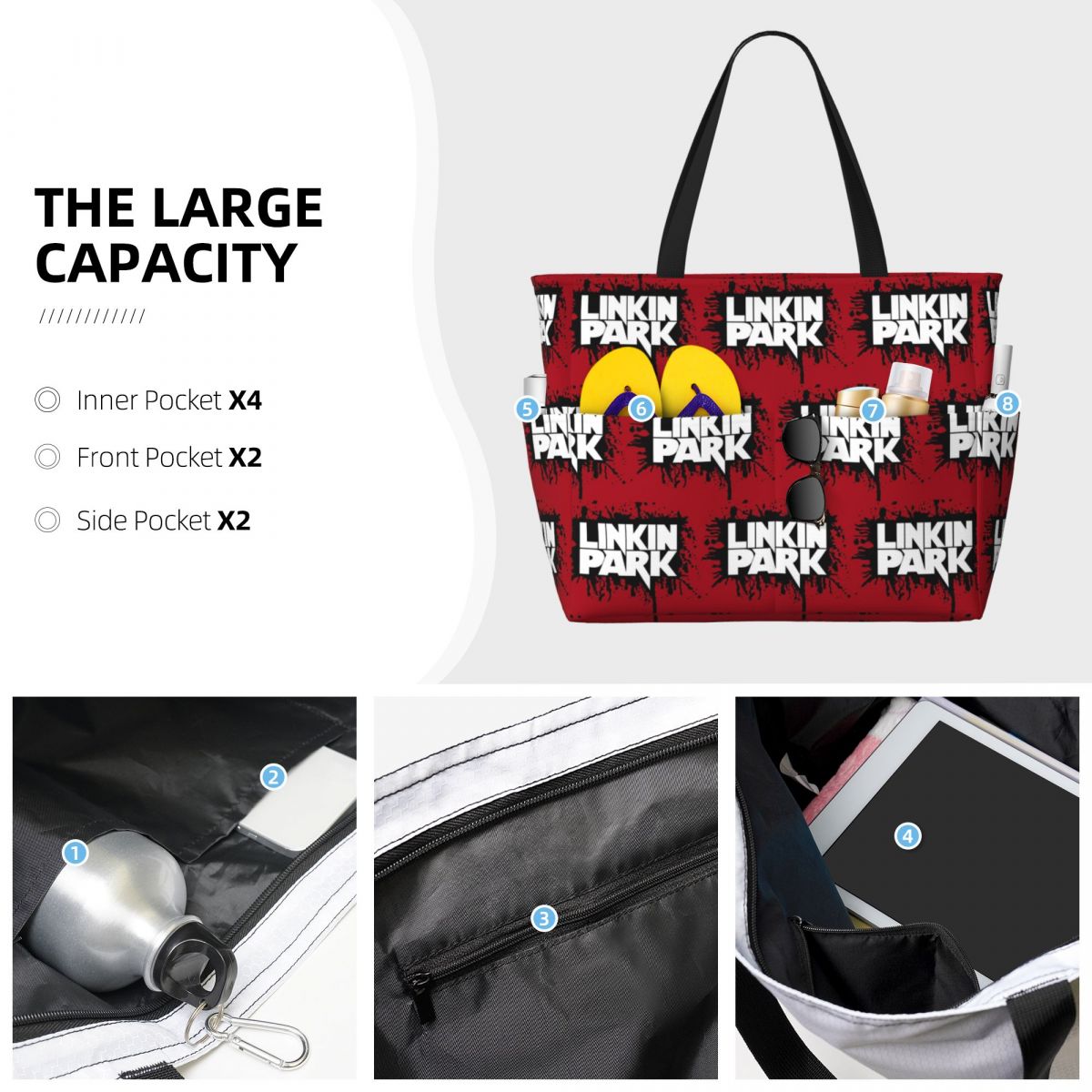 Linkin Park Band Beach Tote Ba - Yoga Fitness Park のレビューと価格
