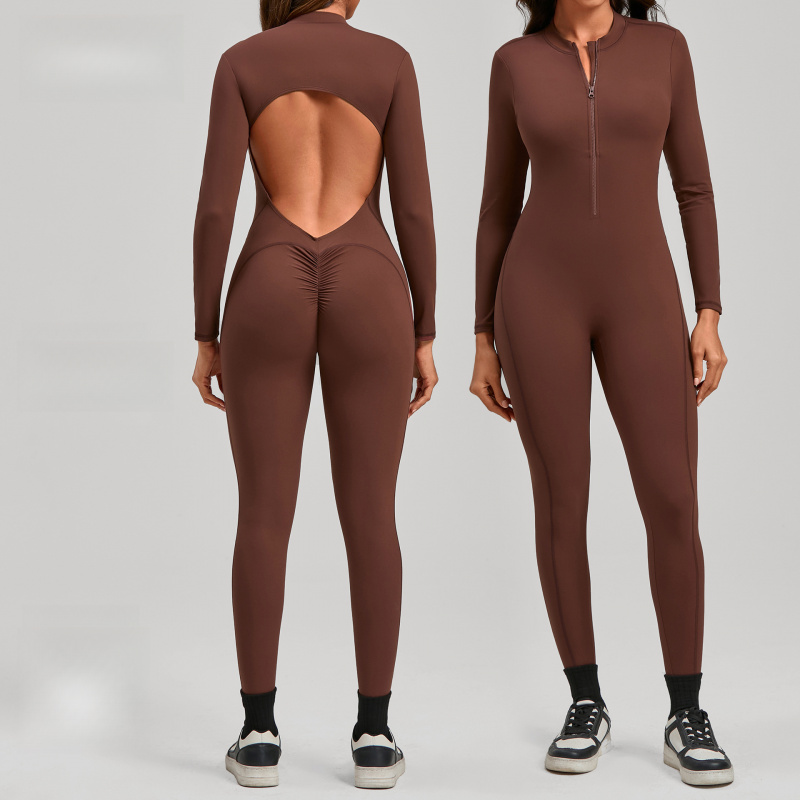 Zippered Long Sleeve Nude Feel - Yoga Fitness Outfit のレビューと価格