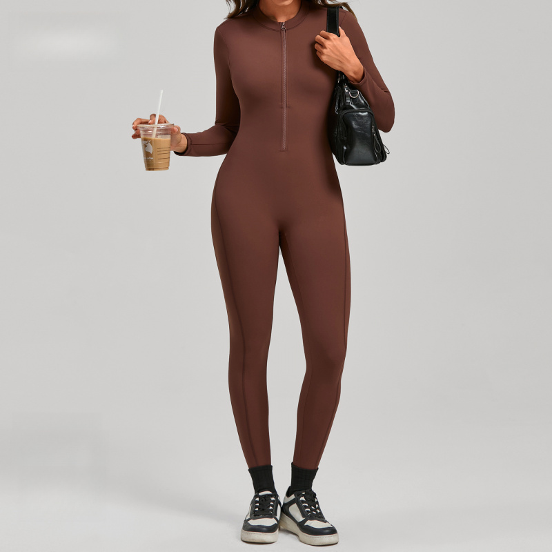 Zippered Long Sleeve Nude Feel - Yoga Fitness Outfit のレビューと価格