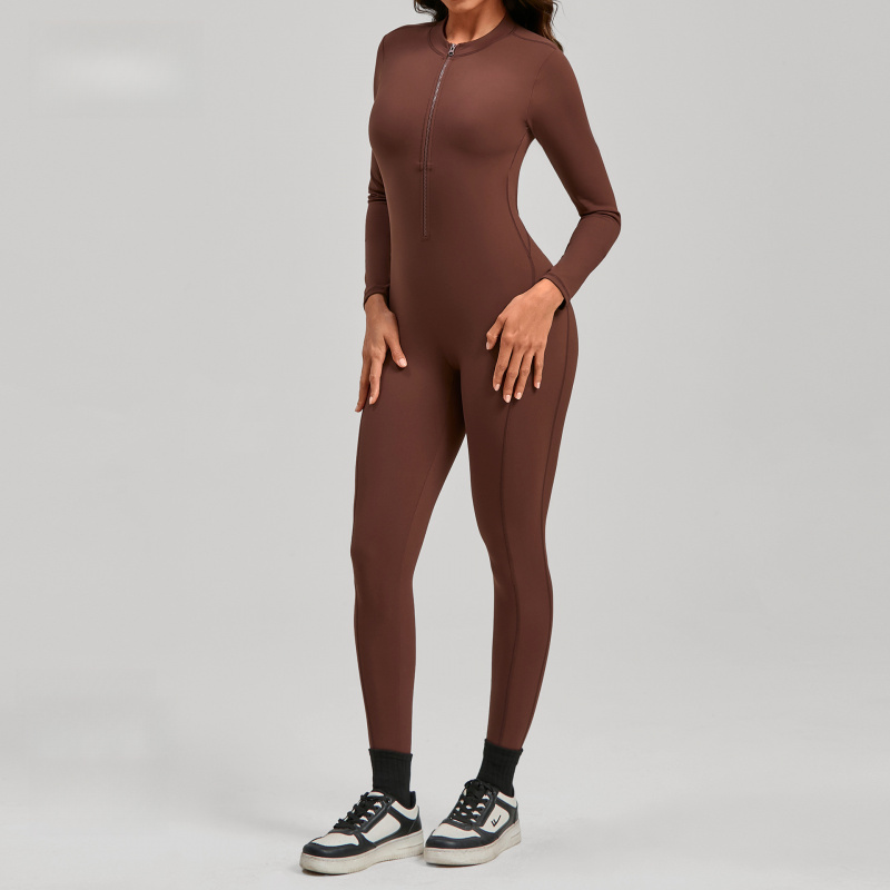 Zippered Long Sleeve Nude Feel - Yoga Fitness Outfit のレビューと価格