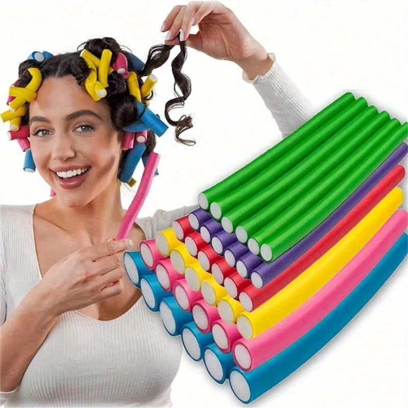 10pc Flexible Heatless Hair Ro - Foam Roller のレビューと価格